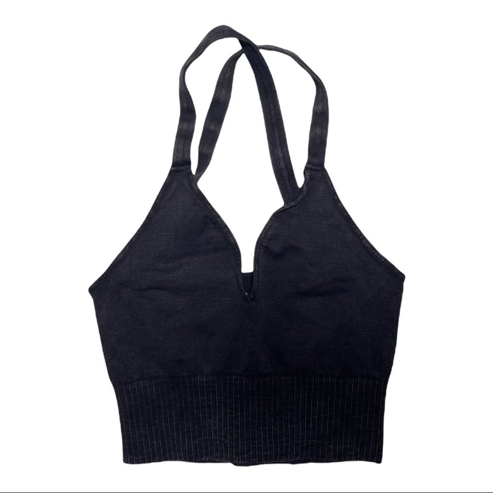 Black Washed Free People Good Karma Crop